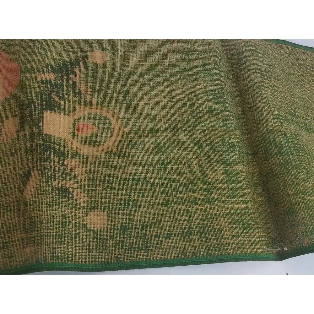 Vintage Swedish Christmas Table Runner Embroidered Nisse Elves